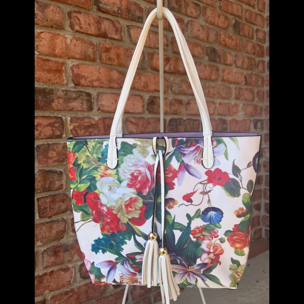 Imoshion 2-Piece Bag-in-Bag Reversible Tote Crossbody Bag Floral Print
